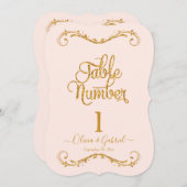 Invitation Parties scintillant de script élégant Mariages ros (Devant / Derrière)