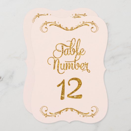 Invitation Parties scintillant de script fantaisie Numéro de (Devant / Derrière)