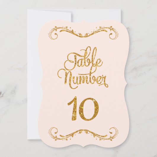 Invitation Parties scintillant de script fantaisie Numéro de  (Devant)