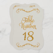 Invitation Parties scintillant de script fantaisie Numéro de  (Devant / Derrière)