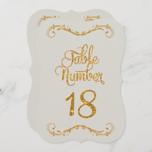 Invitation Parties scintillant de script fantaisie Numéro de (Devant / Derrière)