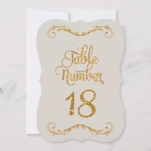 Invitation Parties scintillant de script fantaisie Numéro de  (Dos)