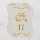 Invitation Parties scintillant de script fantaisie Numéro de  (Devant / Derrière)