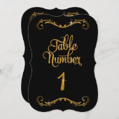 Invitation Parties scintillant de script fantaisie Tableau Nu (Devant / Derrière)