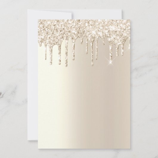 Invitation Parties scintillant de séchage en ivoire élégant M (Dos)