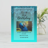 Invitation Parties scintillant de séchage personnalisée (Debout devant)