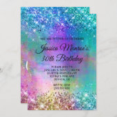 Invitation Parties scintillant de sirène étincelante - 30e an (Devant / Derrière)