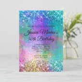 Invitation Parties scintillant de sirène étincelante - 50e an (Debout devant)
