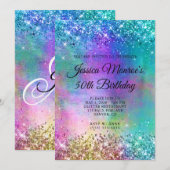 Invitation Parties scintillant de sirène étincelante - 50e an (Devant / Derrière)