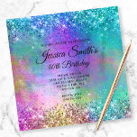 Invitation Parties scintillant de sirène étincelante Foil 40e<br><div class="desc">Une invitation pour 40e anniversaire, une jeune fille contemporaine monogrammée. Faux parties scintillant brillante de sirène contre une coordination faux brillant feuille de métal brossé teint photo style. On peut customiser la calligraphie sophistiquée et le texte dans le monogramme personnalisé. Tous les éclats de ce design moderne sont créés avec...</div>