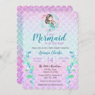 Invitation Parties scintillant de sirènes Baby shower de fill