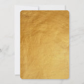 Invitation Parties scintillant de texture papier à huile d'or (Dos)