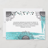 Invitation Parties scintillant de tournesol de luxe aqua gris (Dos)
