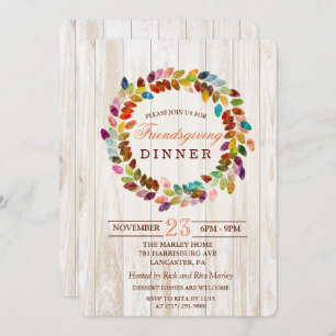 Invitation Parties scintillant de vacances Friendsgiving Wrea