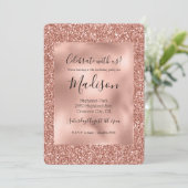 Invitation Parties scintillant de verre élégante rose Gold Gl (Debout devant)