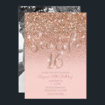 Invitation Parties scintillant de verre rose vif moderne Swee<br><div class="desc">Personnaliser pour votre événement</div>