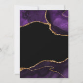 Invitation Parties scintillant de violet et d'or Faux Agate A (Dos)