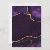 Invitation Parties scintillant de violet et d'or Faux Agate Q (Dos)