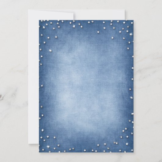 Invitation Parties scintillant Denim Diamond Cadre simple 30e (Dos)