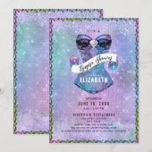 Invitation Parties scintillant Dentelle Corset Lingerie Fête (Devant / Derrière)