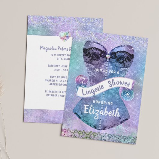 Invitation Parties scintillant Dentelle Corset Lingerie Fête 