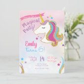 Invitation Parties scintillant des filles de la fête magique  (Debout devant)