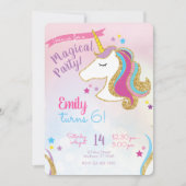 Invitation Parties scintillant des filles de la fête magique  (Devant)