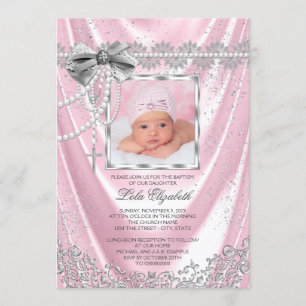 Invitation Parties scintillant des filles roses à la photo Ba