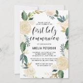 Invitation Parties scintillant des fleurs d'aquarelle Premièr (Devant)