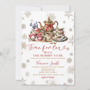 Invitation Parties scintillant des flocons de neige pour le B
