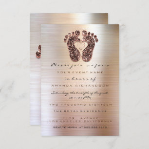 Invitation Parties scintillant d'étincelle Baby shower pieds