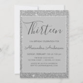Invitation Parties scintillant d'étincelle d'argent 13e treiz (Dos)