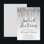 Invitation Parties scintillant d'étincelle d'argent Sweet six<br><div class="desc">Parties scintillant à goutte étincelante en argent Sweet 16 Anniversaire Invitation fête. C'est la parfaite Invitation d'anniversaire de Sweet sixteen pour une Parties scintillant Ombre moderne et élégante Fille d'Anniversaire Sparkle Fille. Veuillez contacter le concepteur pour les articles customisés correspondants.</div>