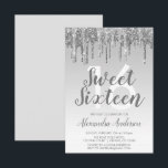 Invitation Parties scintillant d'étincelle d'argent Sweet six<br><div class="desc">Parties scintillant à goutte étincelante en argent Sweet 16 Anniversaire Invitation fête. C'est la parfaite Invitation d'anniversaire de Sweet sixteen pour une Parties scintillant Ombre moderne et élégante Fille d'Anniversaire Sparkle Fille. Veuillez contacter le concepteur pour les articles customisés correspondants.</div>