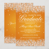 Invitation Parties scintillant d'étincelle de la fête de grad (Devant / Derrière)