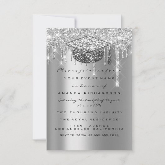 Invitation Parties scintillant d'étincelle Driver Grey Gradua (Devant)