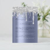 Invitation Parties scintillant d'étincelle gouttes Silver Blu (Debout devant)