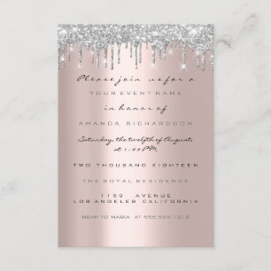 Invitation Parties scintillant d'étincelle gouttes Silver Gre