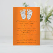 Invitation Parties scintillant d'étincelle Orange Silver Grey (Debout devant)