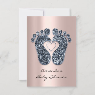Invitation Parties scintillant d'étincelle Rose Baby shower  