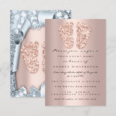 Invitation Parties scintillant d'étincelle Rose Baby shower b (Devant / Derrière)