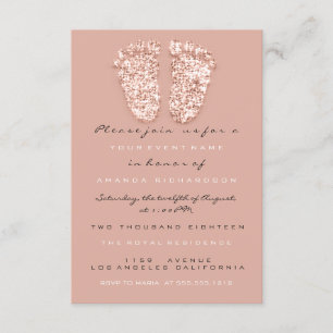 Invitation Parties scintillant d'étincelle Rose Baby shower f