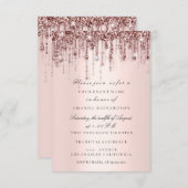 Invitation Parties scintillant d'étincelle Rose Fête des mari (Devant / Derrière)