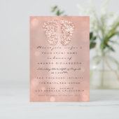 Invitation Parties scintillant d'étincelle Rose Garçon pieds  (Debout devant)