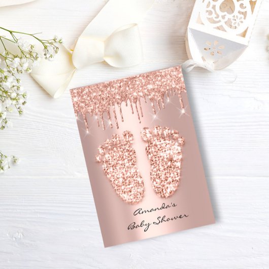 Invitation Parties scintillant d'étincelle Rose Gold Baby sho