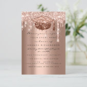 Invitation Parties scintillant d'étincelle Rose Gold Graduate (Debout devant)
