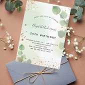 Invitation Parties scintillant d'eucalyptus d'anniversaire ve