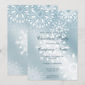 Invitation Parties scintillant d'hiver Fête de Noël de neige (Devant / Derrière)