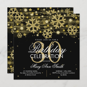 Invitation Parties scintillant d'hiver Gold Black Glam 30e an