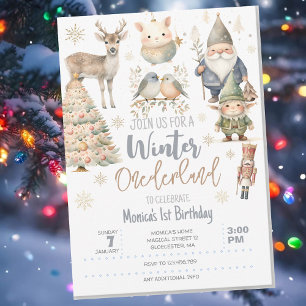 Invitation Parties scintillant d'hiver onederland merveilleux